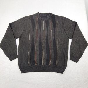 Cotton Traders Pullover Sweater Mens XL Gray‎ Geometric Acrylic Wool Blend